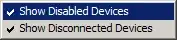 show disabled devices