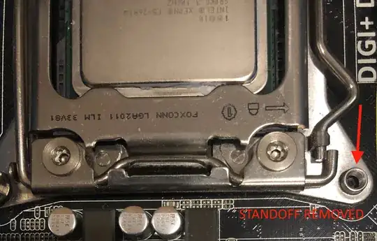 motherboard, standoff removed