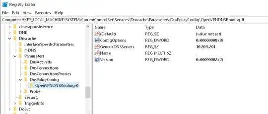 Example of OpenVPN entry not cleaned up causing the issue