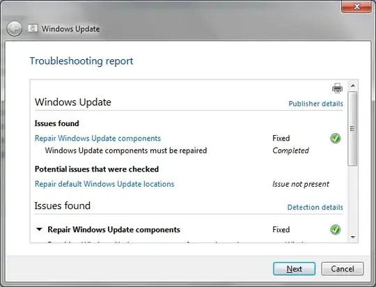 windows update troubleshooter results