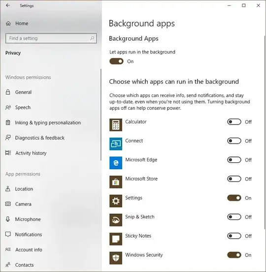 Background apps