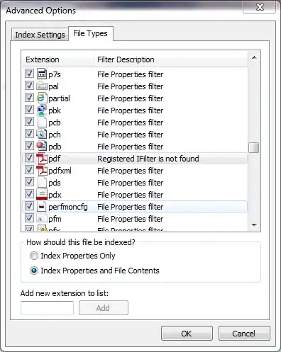 Registered IFilter is not found