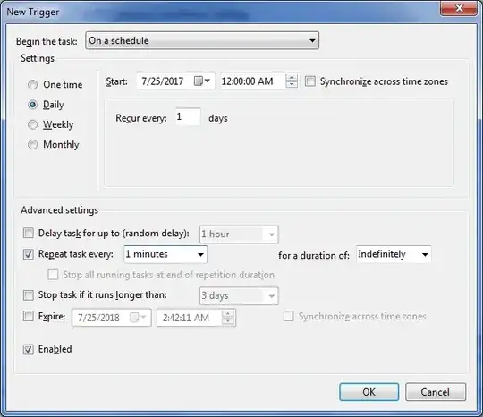 Windows 7 Task Scheduler Settings