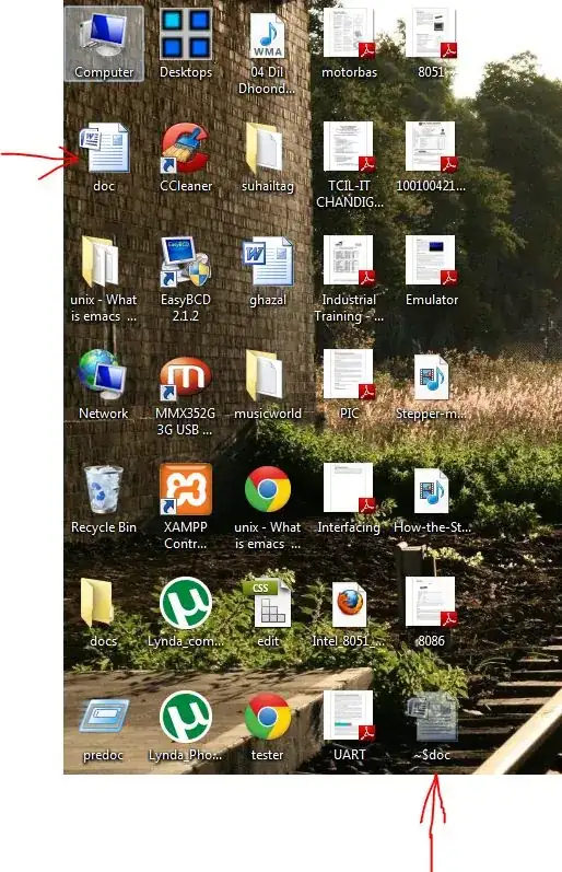 screenshot with both files - the original and the ghostly twin