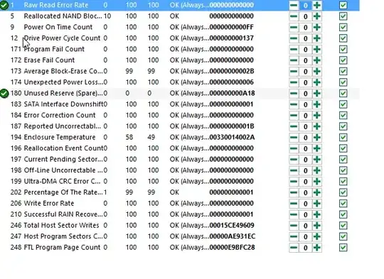 Screenshot of firmware update