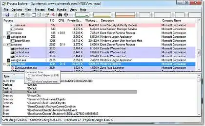 sysinternals process explorer 1