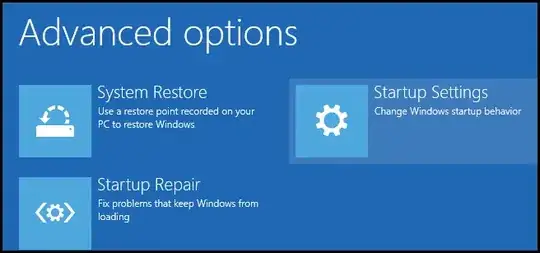 Selecting "Startup Settings"