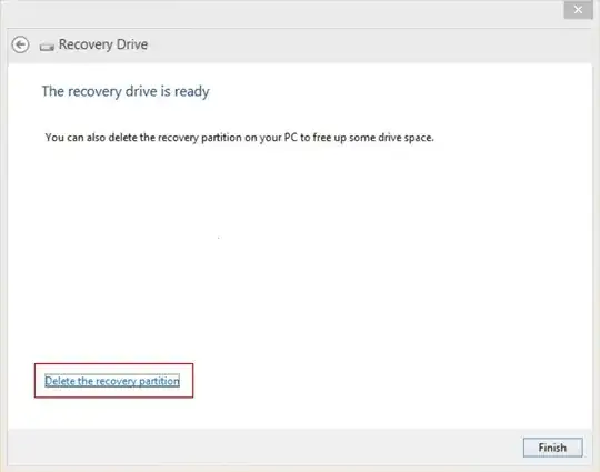 Deleting recovery partition in Windows 8.1