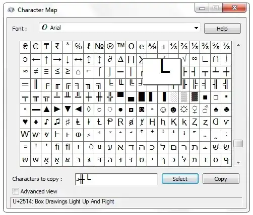 Character Map - Selected
