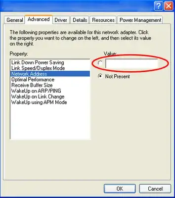Current device settings