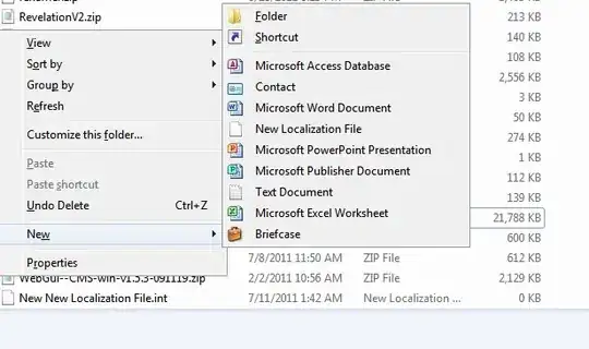 Advanced options menu