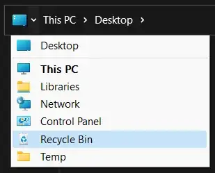 Explorer > Dropdown > Recycle Bin