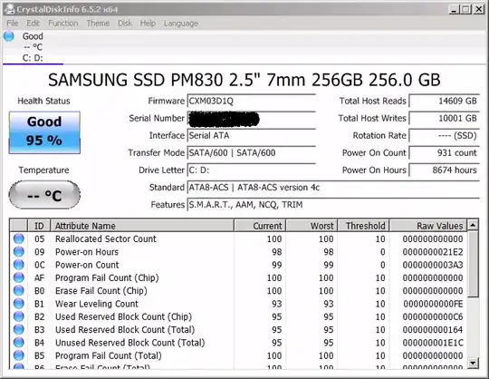 CrystalDiskInfo snapshot
