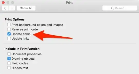 MS Word Print Options from Word of Mac 2016