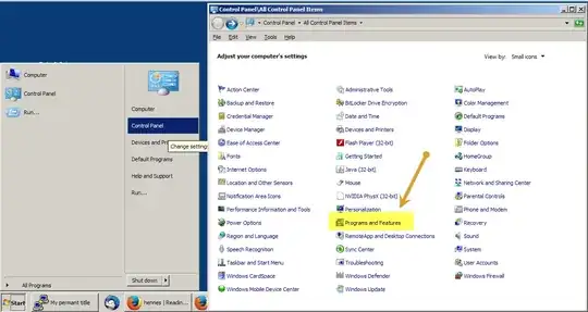 Screenshot of going to start - control panel - programs and features