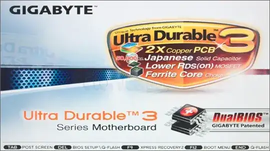 [Screenshot of a GIGABYTE motherboard boot splash]