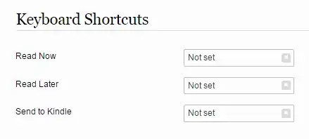 This is the settings page for readibility