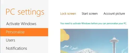 Personalisation settings disabled