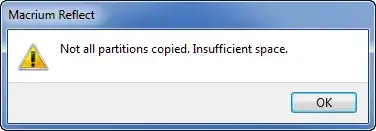 Error dialog indicating insufficient space