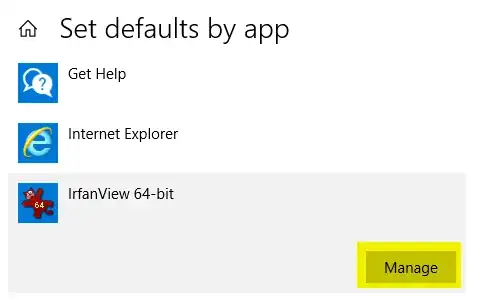 IrfanView in the app list