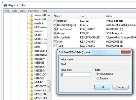 using regedit to enable AHCI mode in Windows 7