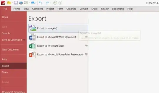 Export menu