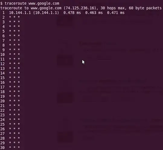 output to traceroute