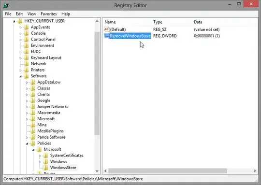 Registry key and value