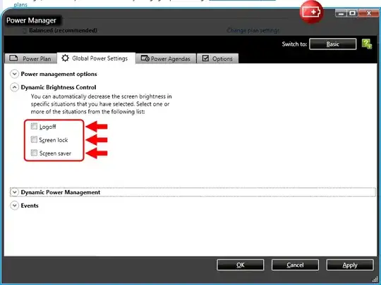 Global Power Settings, Dynamic Brightness Control