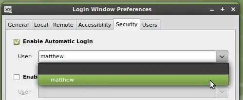 login preferences