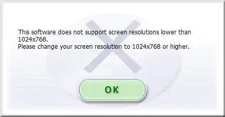 This software does not support screen resolutions lower than 1024x768. Please change your screen resolution to 1024x768 or higher.