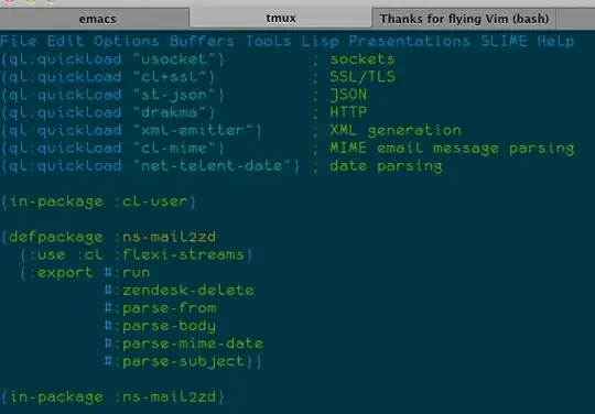 Emacs under tmux.
