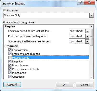 Grammar Settings