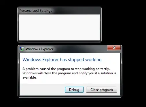 Personalized Settings Error