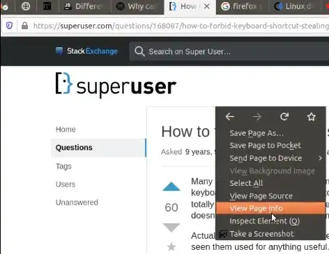 Firefox context menu