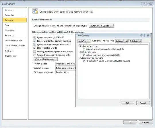 libre office calc setings
