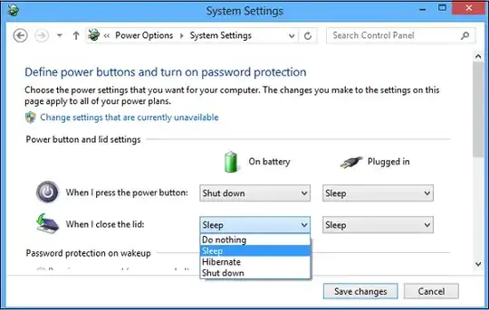 Changing the action on lid close