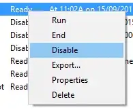 Disable task