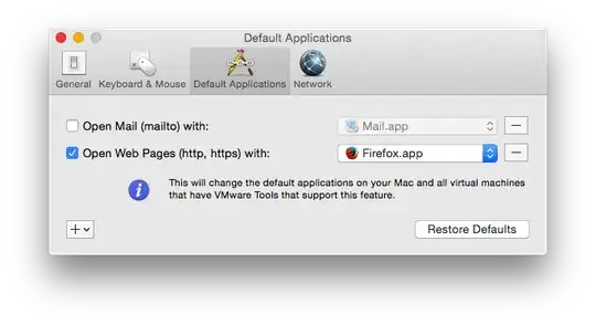 VMWare Fusion settings