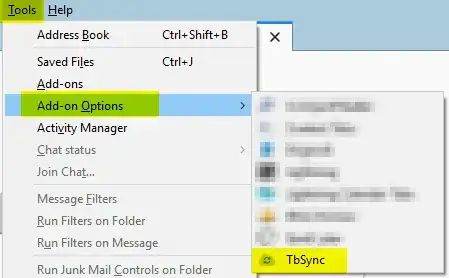 Add-on Options: TbSync