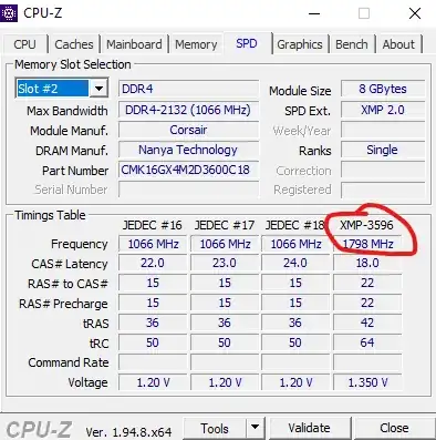 CPU-Z > SPD > Slot #2