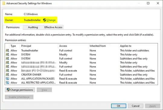 Advanced Security Settings dialog