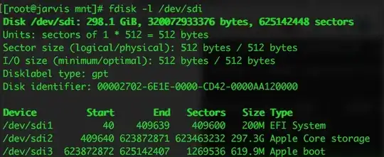 fdisk output