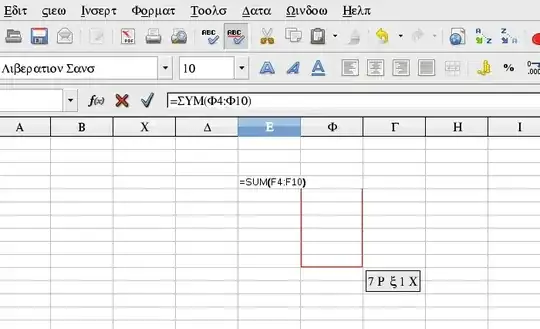 Open Office Calc screenshot