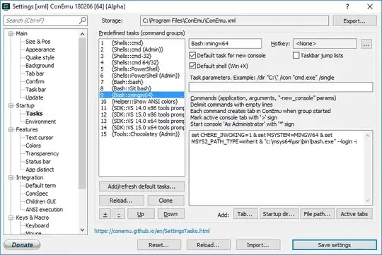 ConEmu Startup::Tasks Page