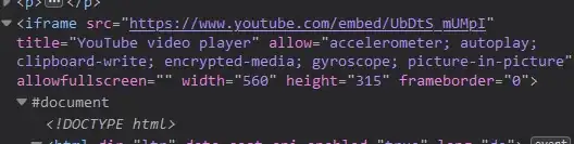 iframe element with attributes