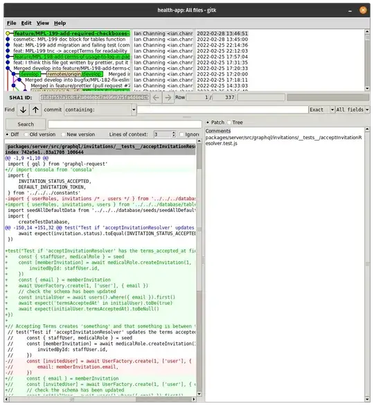 gitk clam screenshot