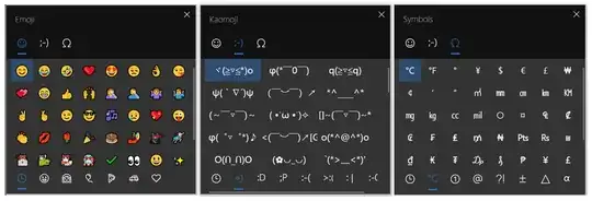 Windows emoji panel