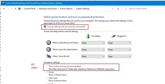 Disable fast startup