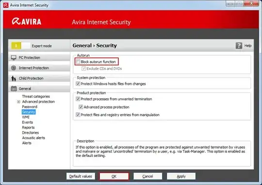 Screenshot of Avira’s autorun-blocking function